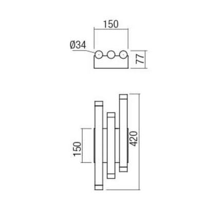 Redo 01-2038 - LED аплик MADISON 6xLED/4W/230V черен