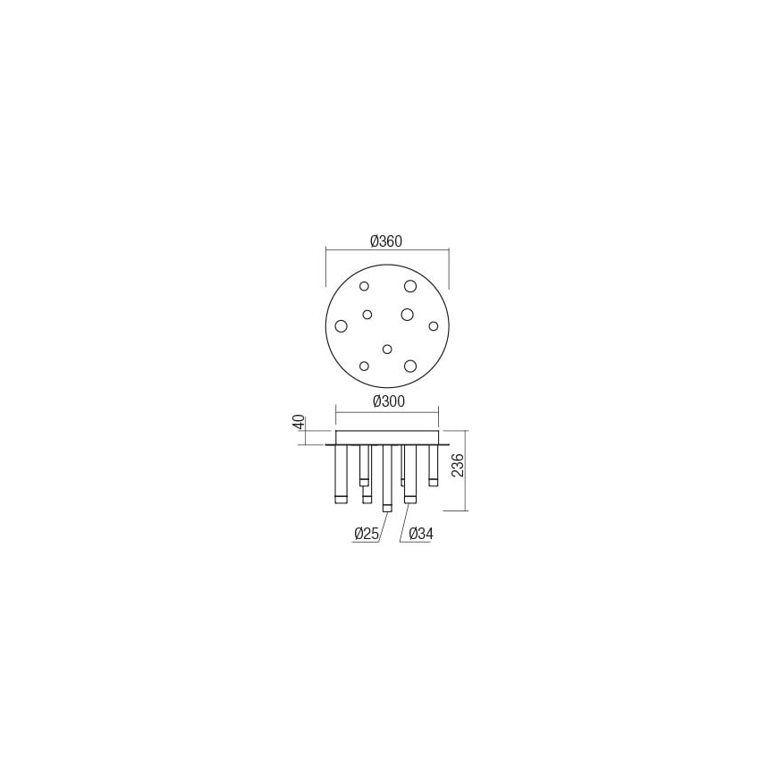 Redo 01-2039 - LED Плафониера MADISON 9xLED/4W/230V златист