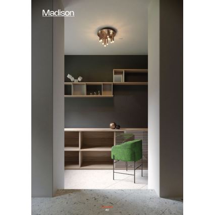 Redo 01-2042 - LED Плафониера MADISON 9xLED/4W/230V лъскав хром/черен/меден