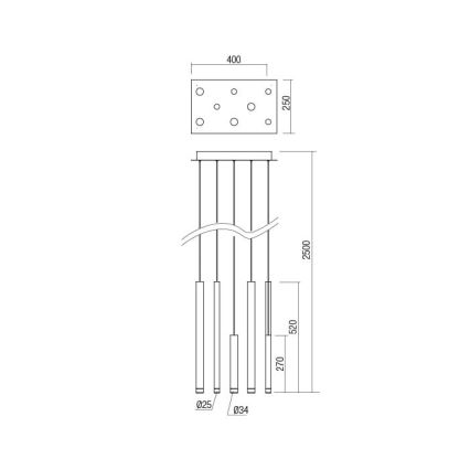 Redo 01-2046 - LED Пендел MADISON 8xLED/4W/230V златист