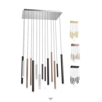 Redo 01-2057 - LED Пендел MADISON 14xLED/4W/230V лъскав хром/черен/меден