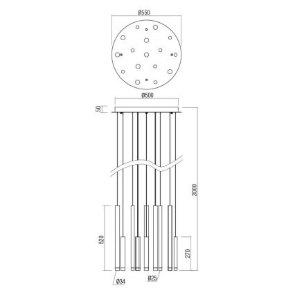 Redo 01-2058 - LED Пендел MADISON 16xLED/4W/230V златист