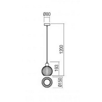 Redo 01-2063 - Пендел PLUMEN 1x/E14/40W/230V Ø 15 см сив