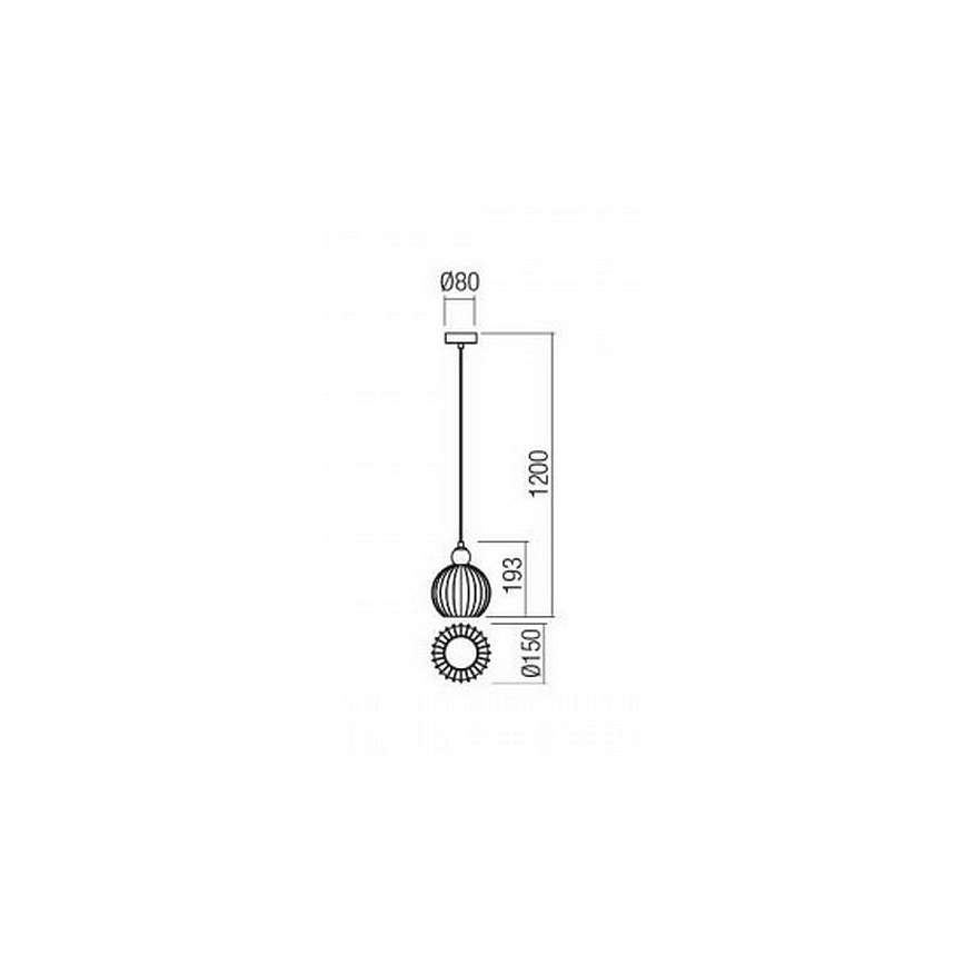 Redo 01-2063 - Пендел PLUMEN 1x/E14/40W/230V Ø 15 см сив