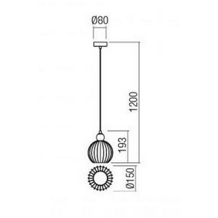 Redo 01-2064 - Пендел PLUMEN 1xE14/40W/230V Ø 15 см меден