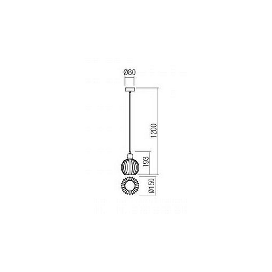 Redo 01-2064 - Пендел PLUMEN 1xE14/40W/230V Ø 15 см меден