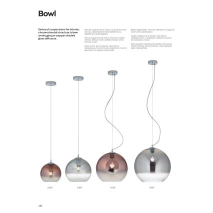 Redo 01-2076 - Пендел BOWL 1xE27/42W/230V Ø 30 см меден