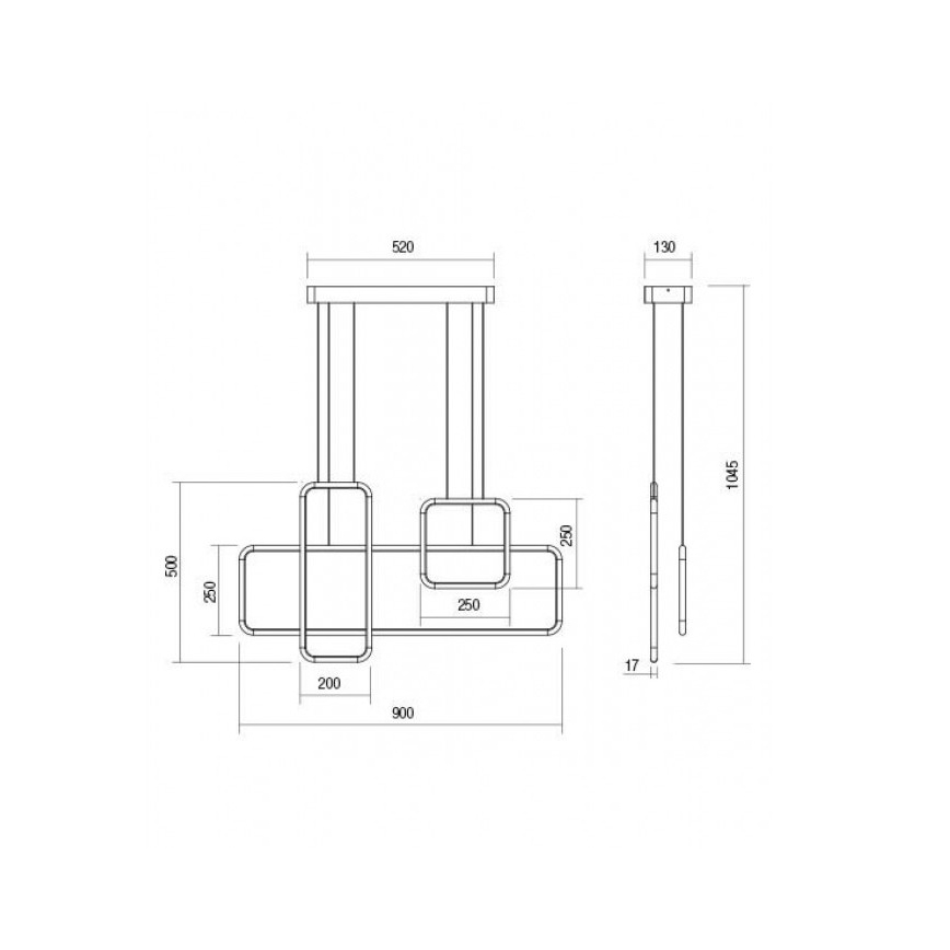 Redo 01-2100 - Димируем LED полилей на кабел THAI LED/86W/230V черен