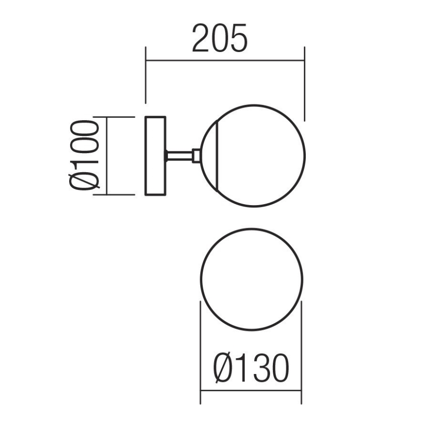 Redo 01-2175 - Стенно осветително тяло SEMIA 1xE14/28W/230V черно/опушено