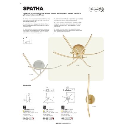 Redo 01-2184 - LED Плафониера SPATHA 3xLED/6W/230V 3000K бял
