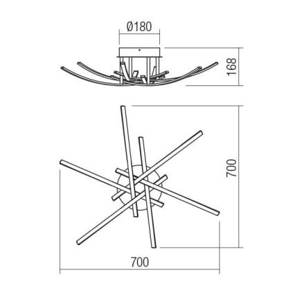 Redo 01-2187 - LED Плафониера SPATHA 6xLED/6W/230V 3000K златист