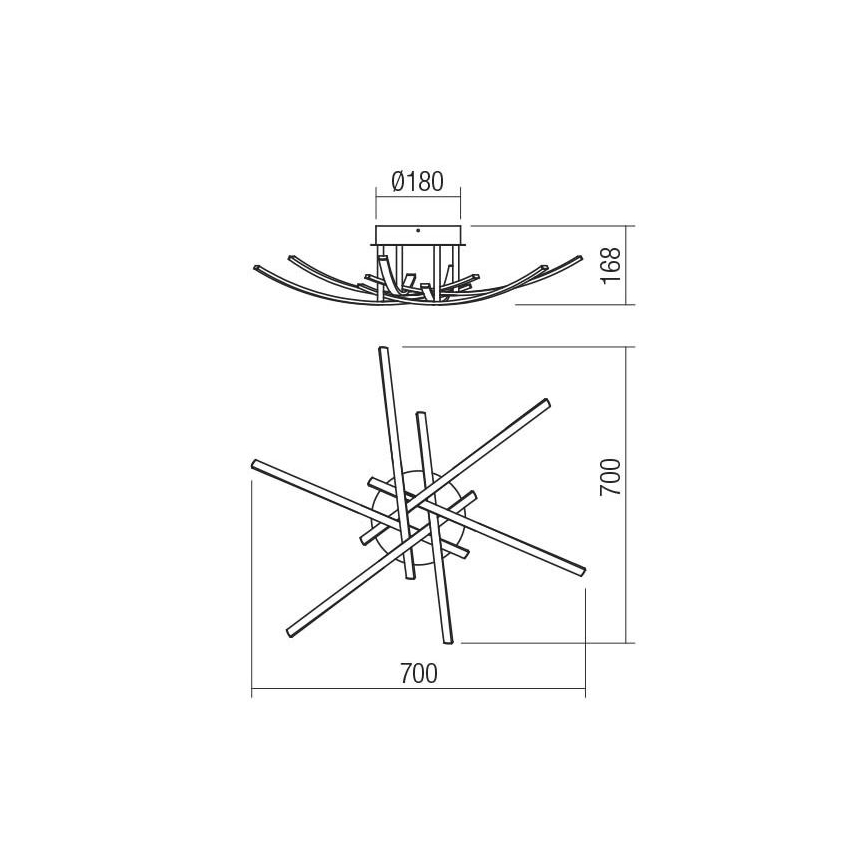 Redo 01-2187 - LED Плафониера SPATHA 6xLED/6W/230V 3000K златист