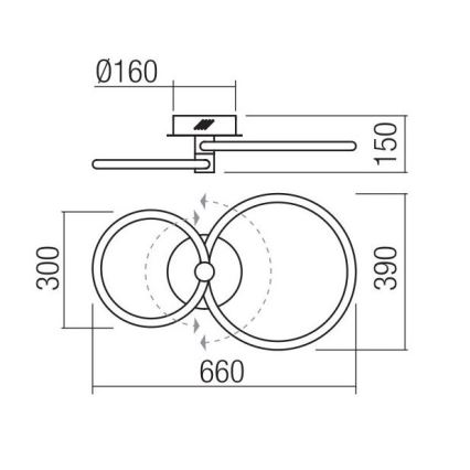 Redo 01-2221 - LED Димируемо таванно осветително тяло SPELL LED/32W/230V бяло
