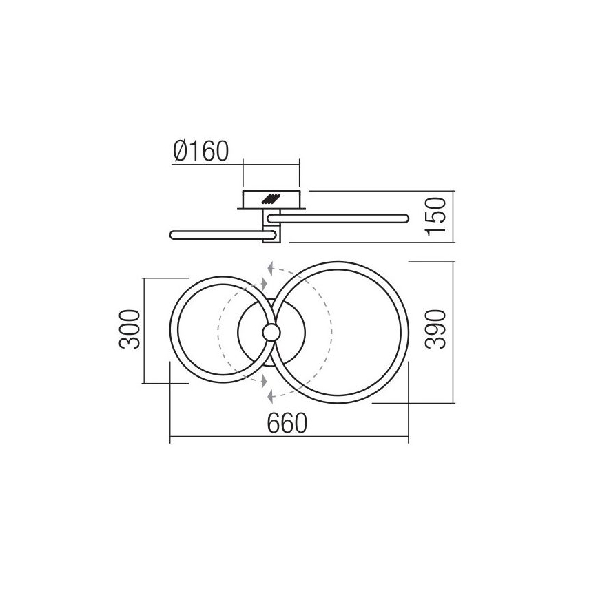 Redo 01-2221 - LED Димируемо таванно осветително тяло SPELL LED/32W/230V бяло