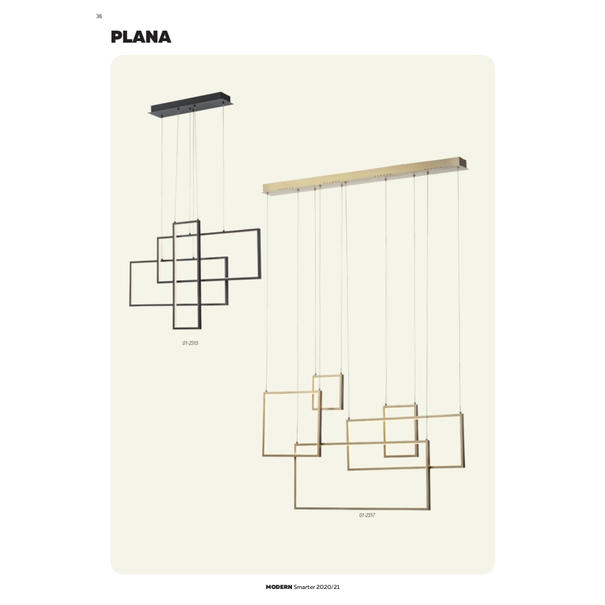 Redo 01-2317 - Димируем LED полилей на кабел PLANA LED/80W/230V златист