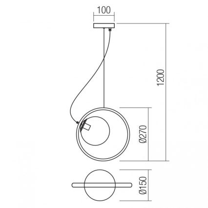 Redo 01-2319 - Пендел KLEIDI 1xE14/28W/230V Ø 27 см кафяв