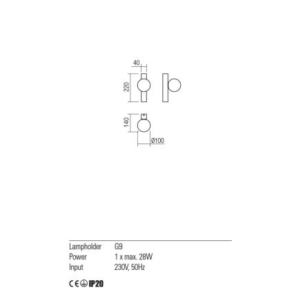 Redo 01-2372 - Аплик GOJI 1xG9/28W/230V златист