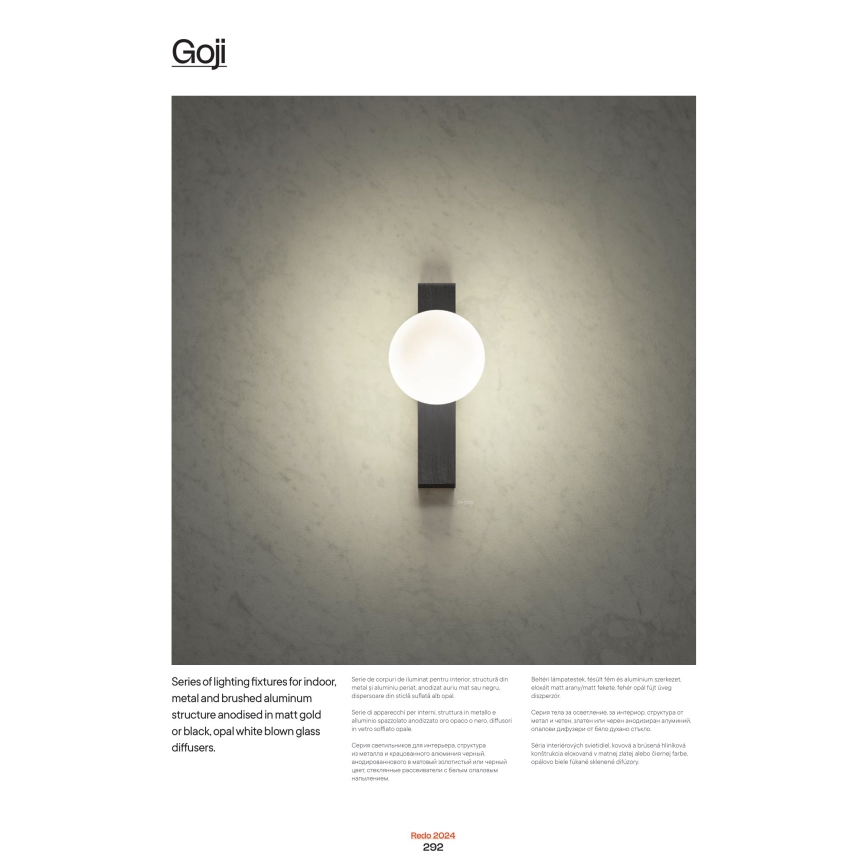 Redo 01-2373 - Аплик GOJI 1xG9/28W/230V черен