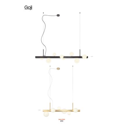 Redo 01-2376 - Пендел GOJI 8xG9/28W/230V златист