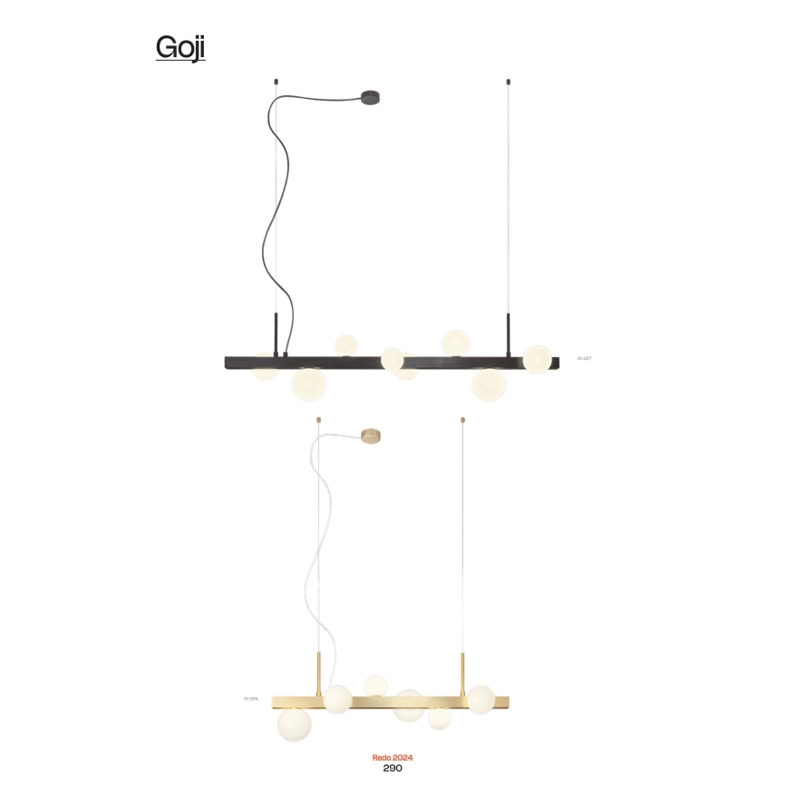 Redo 01-2376 - Пендел GOJI 8xG9/28W/230V златист