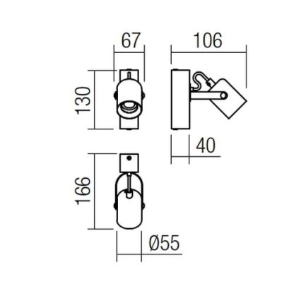 Redo 01-2415 - Аплик TAFFI 1xE27/42W/230V черен/бук