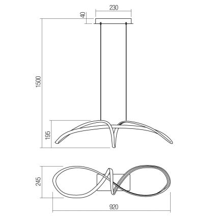 Redo 01-2454 - LED Пендел LAMON LED/57W/230V златист