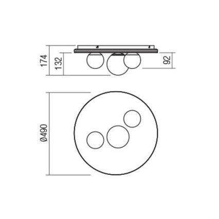 Redo 01-2466 - LED таванно осветително тяло CORUM LED/48W/230V 3000K CRI 90 черно