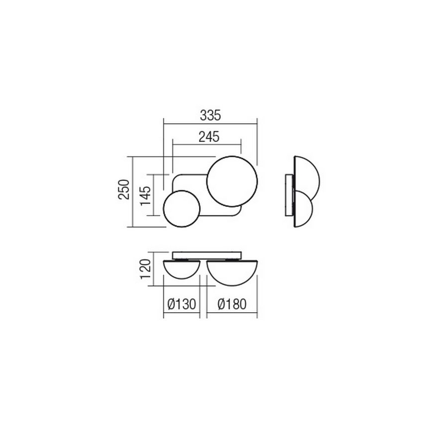 Redo 01-2471 - Стенно осветително тяло LUMIEN 2xG9/10W/230V златисто/бяло