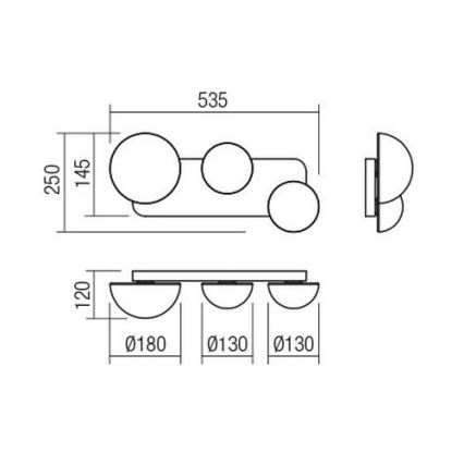 Redo 01-2472 - Настенно осветително тяло LUMIEN 3xG9/10W/230V златисто/бяло