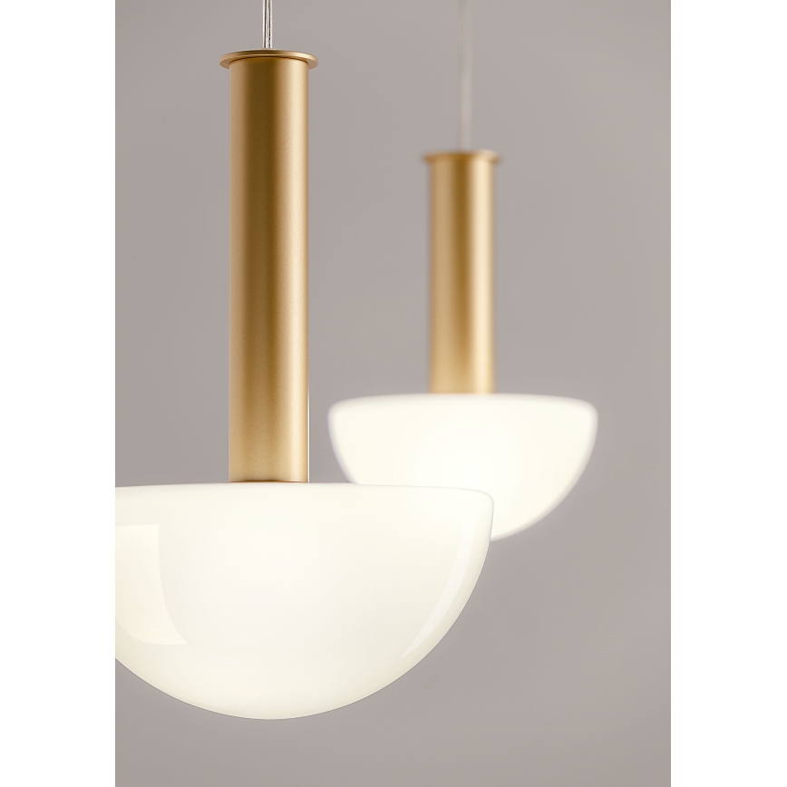Redo 01-2474 - Пендел на кабел LUMIEN 1xG9/10W/230V, диаметър 13 см, златисто/бяло