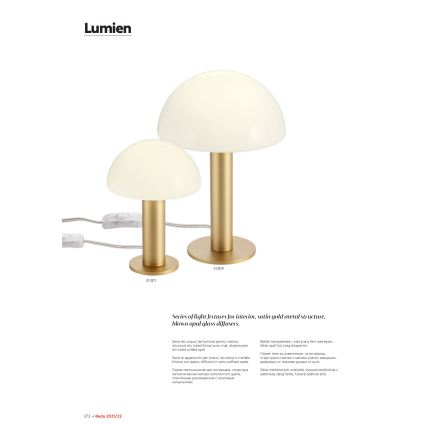 Redo 01-2474 - Пендел на кабел LUMIEN 1xG9/10W/230V, диаметър 13 см, златисто/бяло