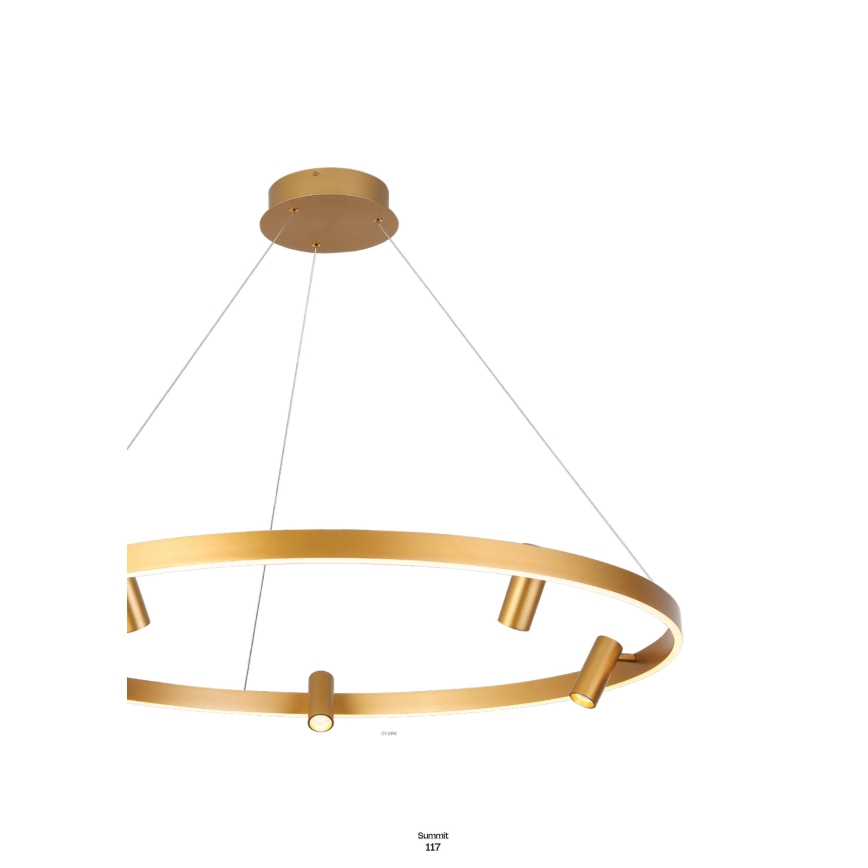 Redo 01-2492 - LED Пендел SUMMIT LED/53,5W/230V CRI 90 Ø 80,8 см златист