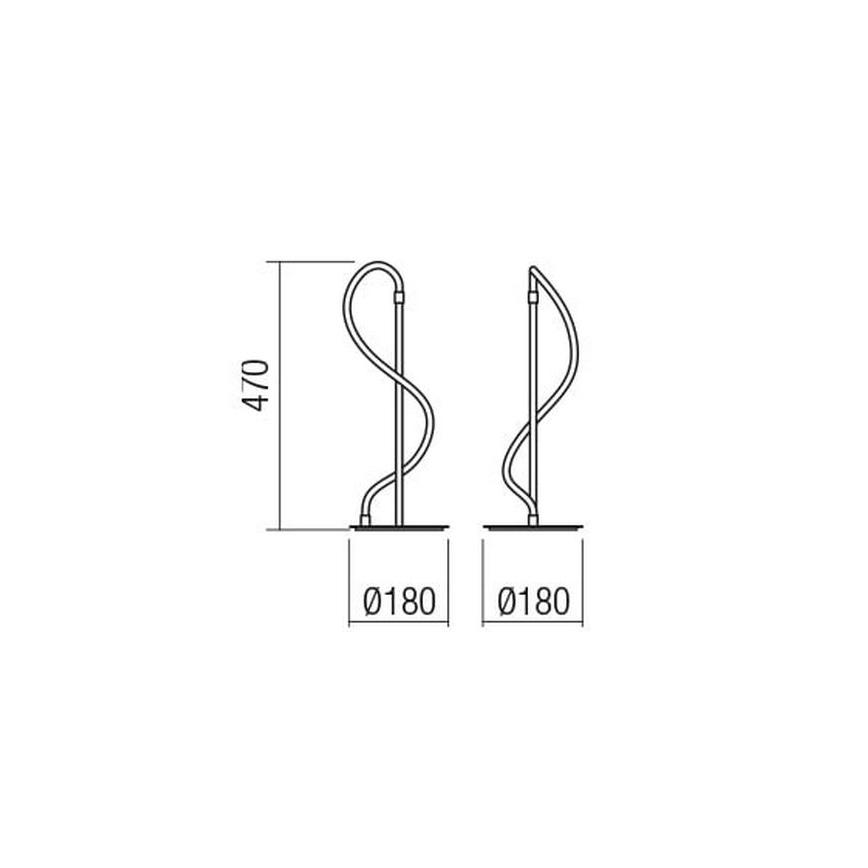 Redo 01-2530 - LED регулируема настолна лампа CORRAL LED/12W/230V черна