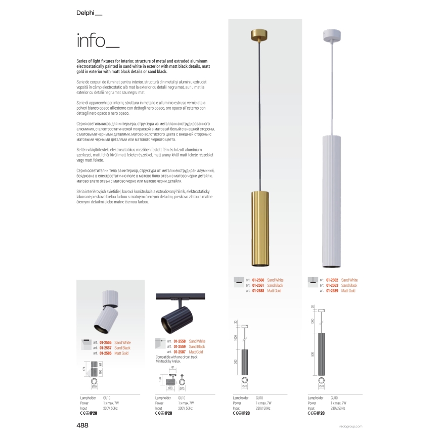 Redo 01-2554 - Точково осветително тяло DELPHI 1xGU10/7W/230V Ø 7 см, бяло