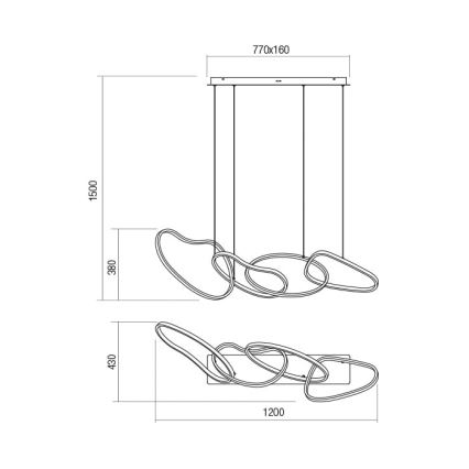 Redo 01-2594 - LED Димируем пендел BIAS LED/87,4W/230V CRI 90 3000K бял