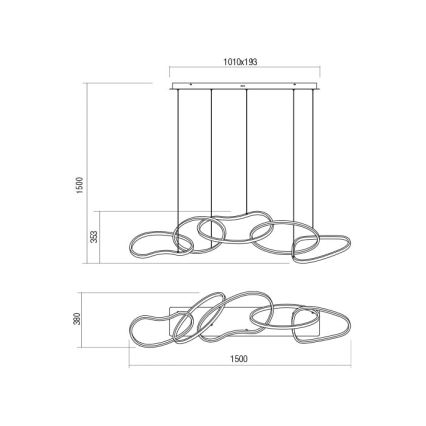 Redo 01-2599 - LED Димируем пендел BIAS LED/108,6W/230V 3000K черен