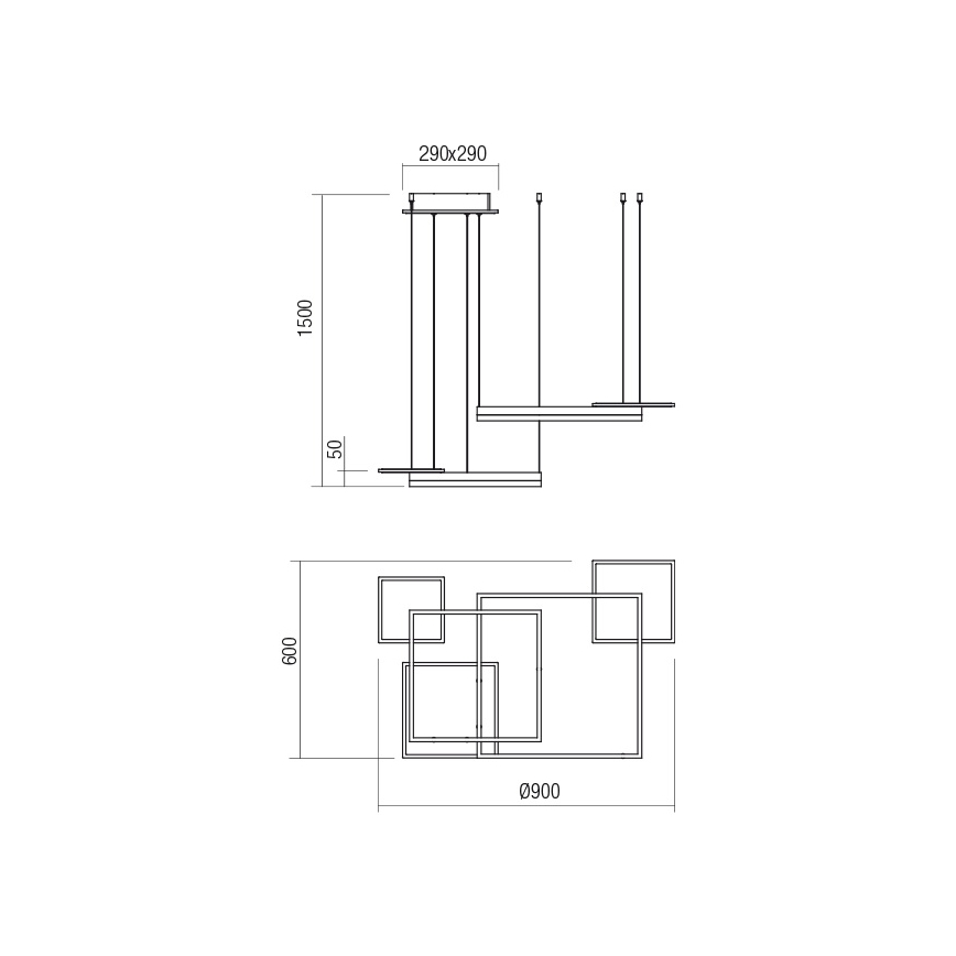 Redo 01-2611 - Светодиоден димируем полилей на кабел SIGUA LED/110W/230V CRI 90 бял
