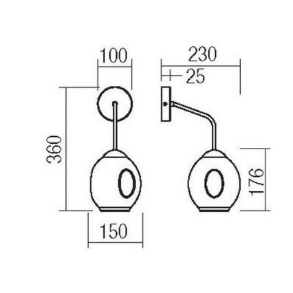 Redo 01-2617 - Аплик PIERCE 1xE27/42W/230V златист/опушен