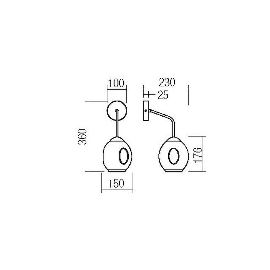 Redo 01-2617 - Аплик PIERCE 1xE27/42W/230V златист/опушен