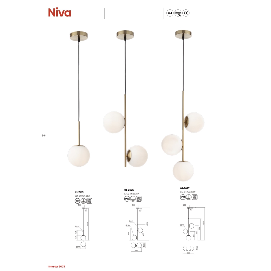 Redo 01-2623 - Пендел NIVA 1xE14/28W/230V