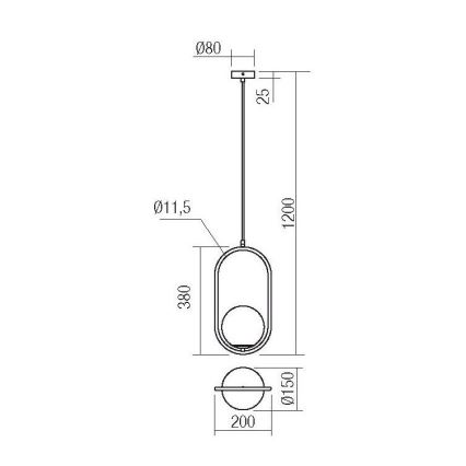 Redo 01-2624 - Пендел NIVA 1xE14/28W/230V