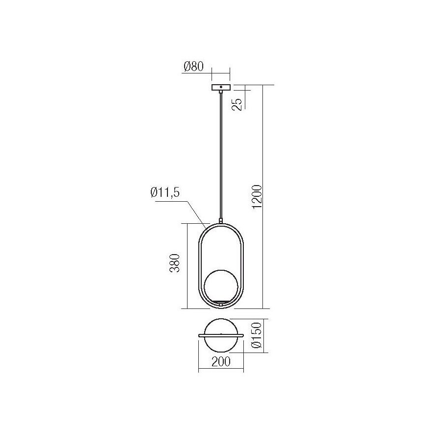 Redo 01-2624 - Пендел NIVA 1xE14/28W/230V