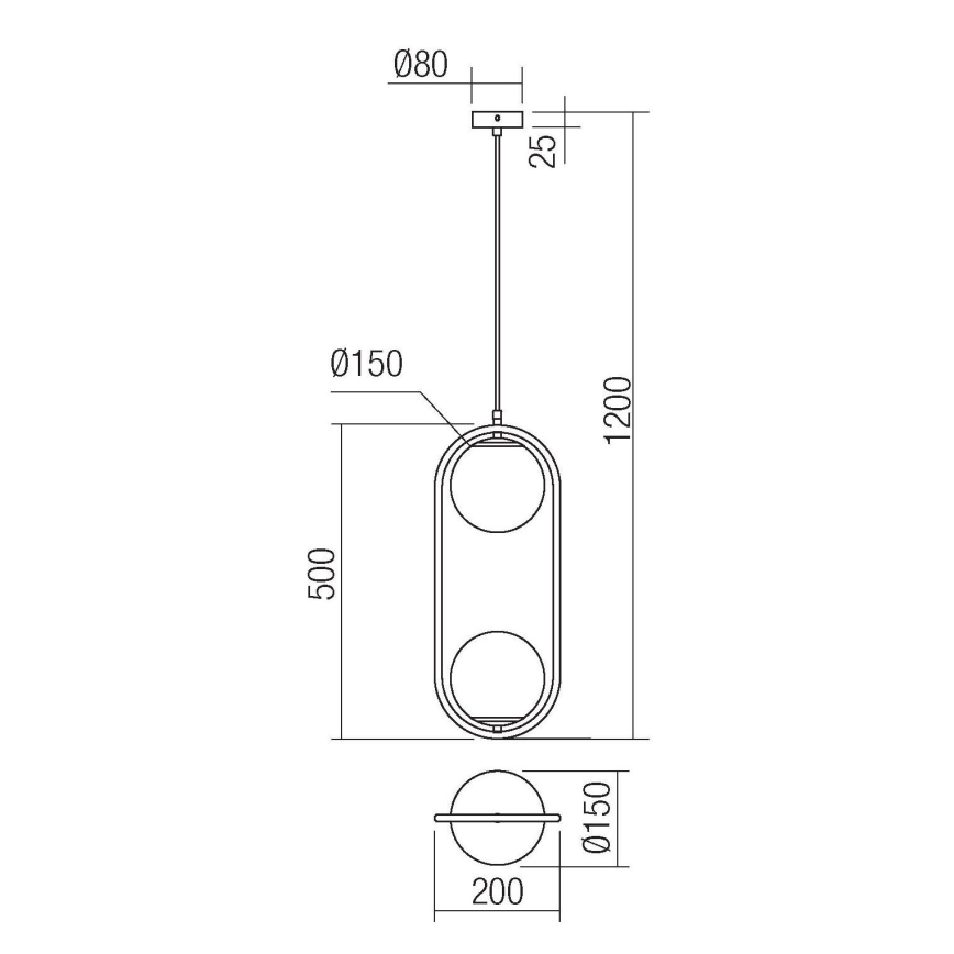 Redo 01-2626 - Пендел NIVA 2xE14/28W/230V
