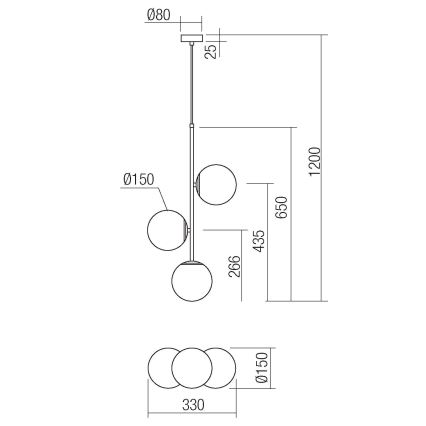 Redo 01-2627 - Пендел NIVA 3xE14/28W/230V