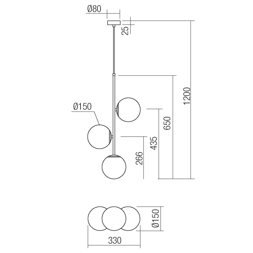 Redo 01-2627 - Пендел NIVA 3xE14/28W/230V