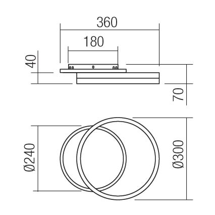 Redo 01-2628 - LED аплик CONNECT LED/28W/230V бял