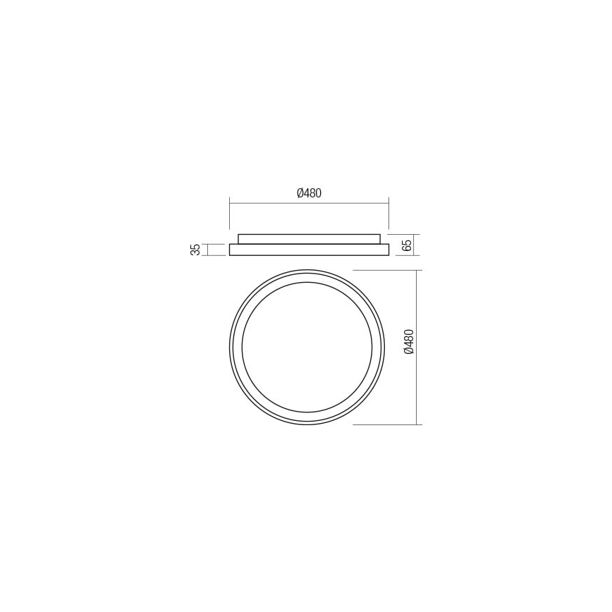 Redo 01-2668 - LED Димируем плафон ICONIC LED/40W/230V Ø 48 см черен