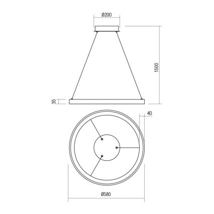 Redo 01-2673 - LED Димируем пендел ICONIC LED/50W/230V Ø 58 см златист