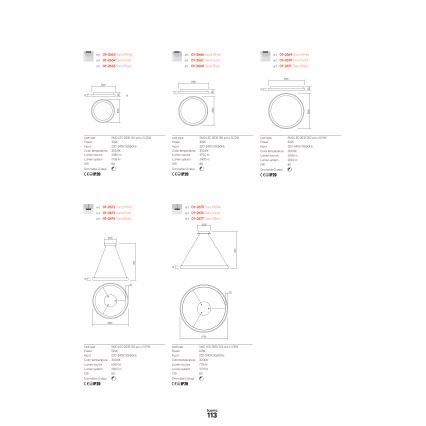 Redo 01-2675 - LED полилей с възможност за димиране на кабел ICONIC LED/60W/230V Ø 78 cm бял