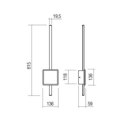 Redo 01-2696 - LED стенно осветително тяло DIAZ LED/20W/230V CRI 90 бяло